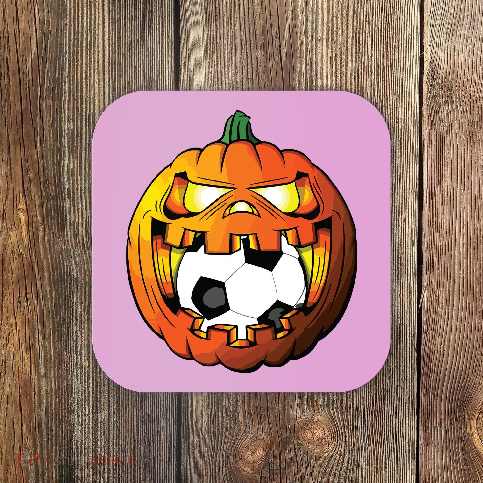 Soccer Player Halloween Pumpkin Skeleton Tees Boy Coaster
