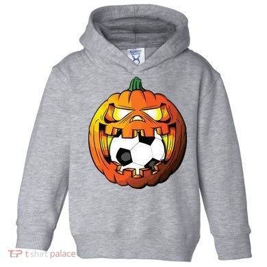 Soccer Player Halloween Pumpkin Skeleton Tees Boy Toddler Hoodie