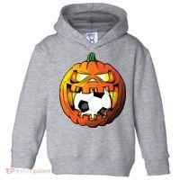 Soccer Player Halloween Pumpkin Skeleton Tees Boy Toddler Hoodie thumb 0
