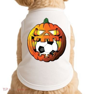 Soccer Player Halloween Pumpkin Skeleton Tees Boy Doggie Tank