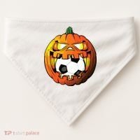 Soccer Player Halloween Pumpkin Skeleton Tees Boy USA-Made Doggie Bandana thumb 0