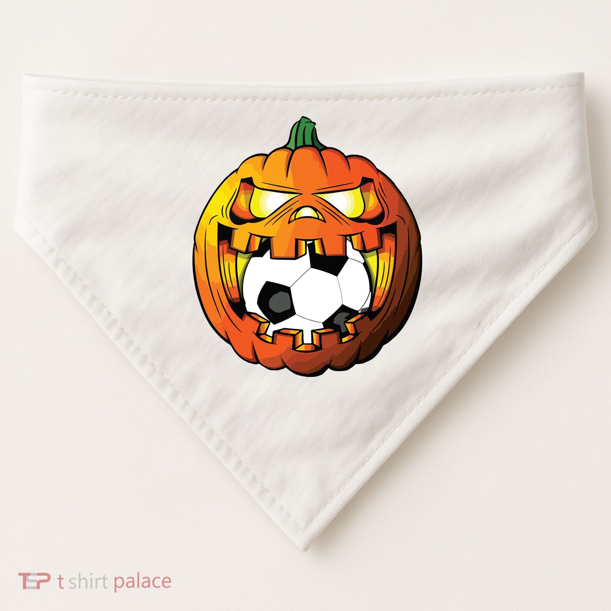 Soccer Player Halloween Pumpkin Skeleton Tees Boy USA-Made Doggie Bandana