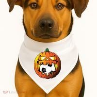Soccer Player Halloween Pumpkin Skeleton Tees Boy USA-Made Doggie Bandana thumb 1