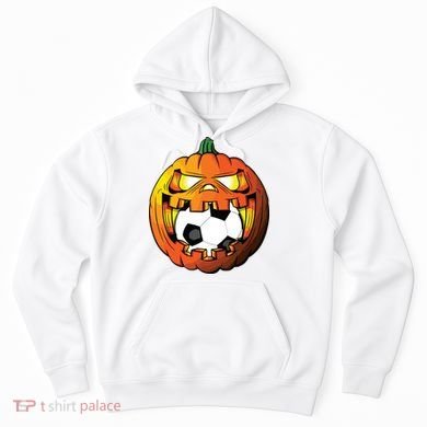 Soccer Player Halloween Pumpkin Skeleton Tees Boy Hoodie