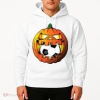 Soccer Player Halloween Pumpkin Skeleton Tees Boy Hoodie thumb 2