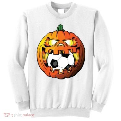 Soccer Player Halloween Pumpkin Skeleton Tees Boy Sweatshirt