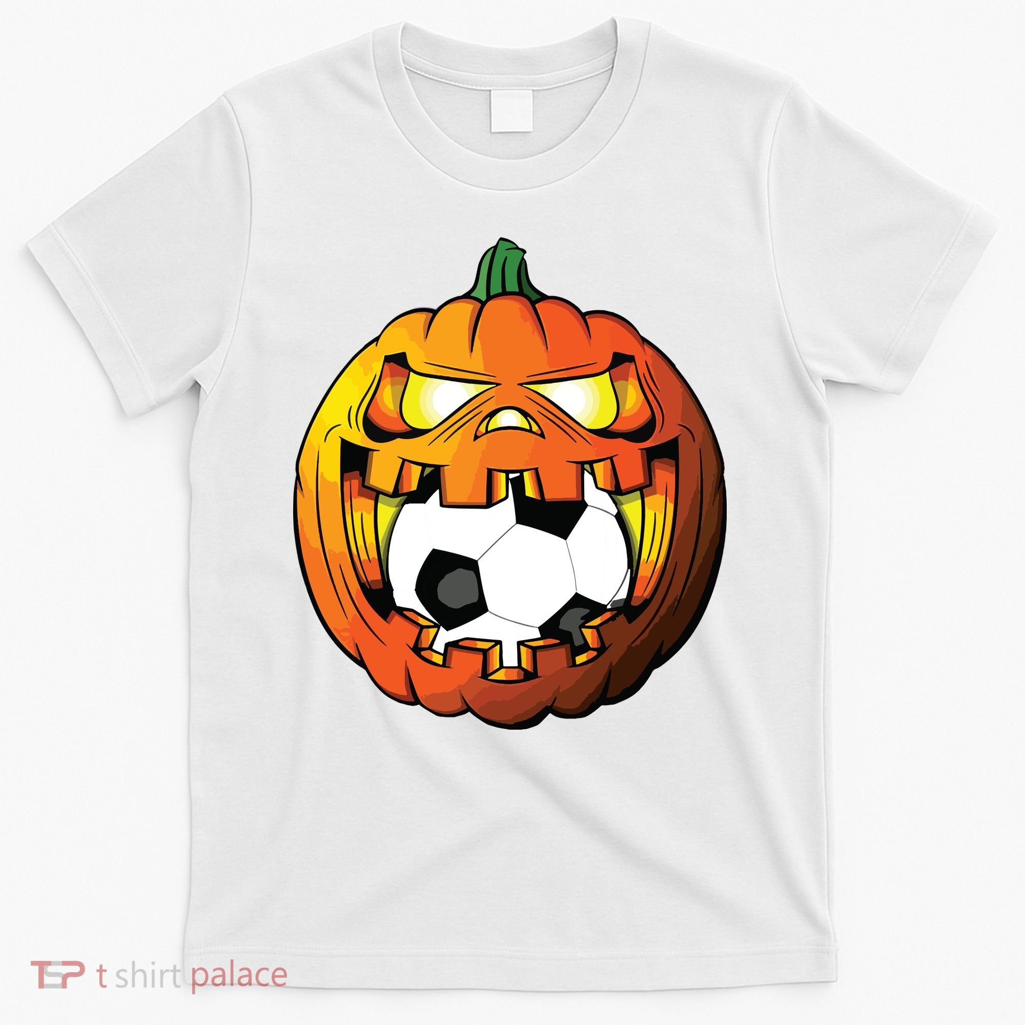 Soccer Player Halloween Pumpkin Skeleton Tees Boy T-Shirt