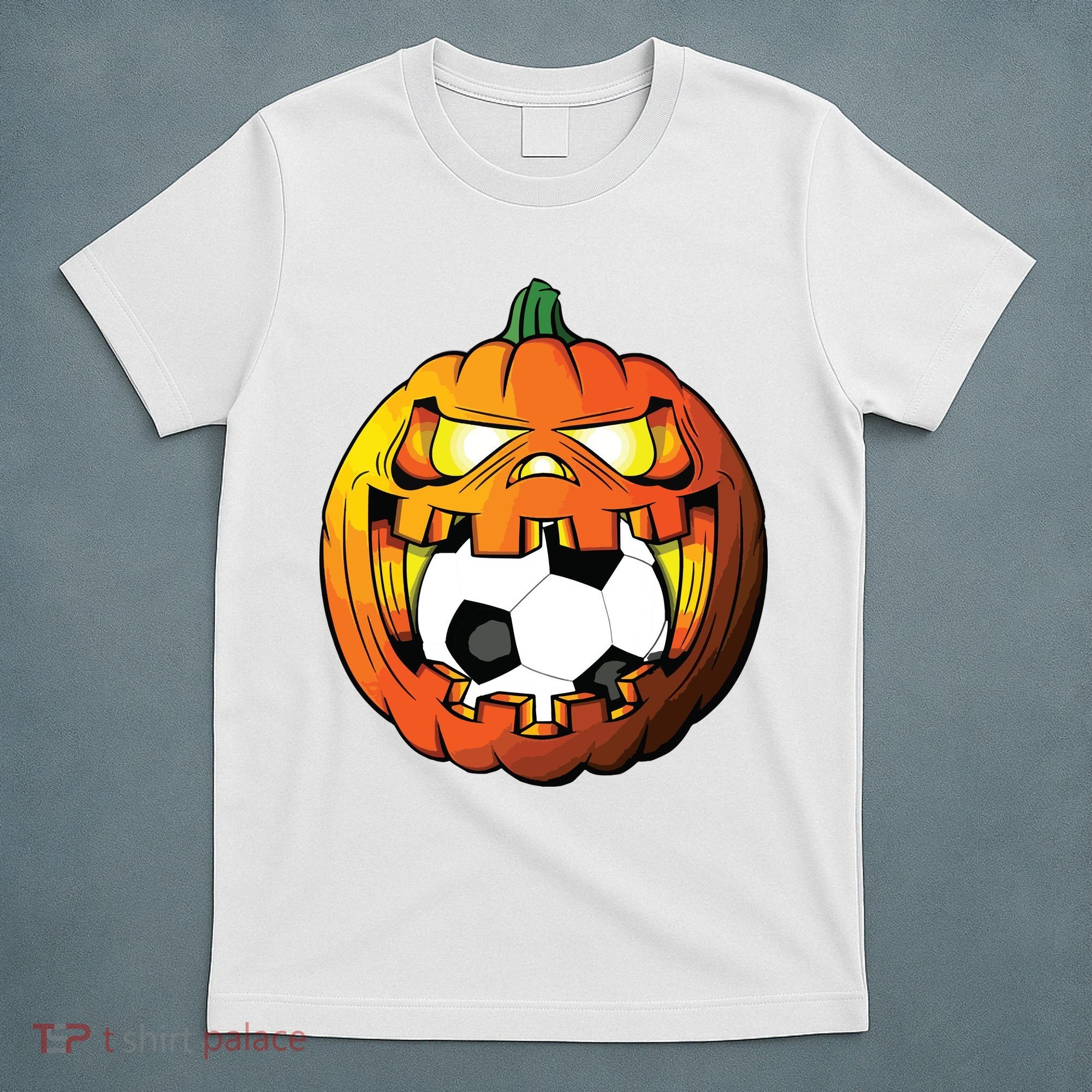 Soccer Player Halloween Pumpkin Skeleton Tees Boy T-Shirt