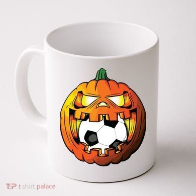 Soccer Player Halloween Pumpkin Skeleton Tees Boy Coffee Mug
