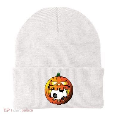 Soccer Player Halloween Pumpkin Skeleton Tees Boy Beanie