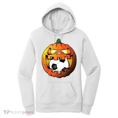 Soccer Player Halloween Pumpkin Skeleton Tees Boy Women's Hoodie