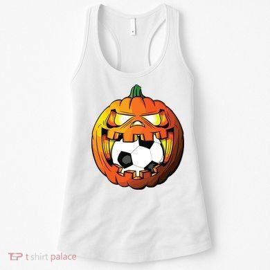 Soccer Player Halloween Pumpkin Skeleton Tees Boy Women's Tank Top