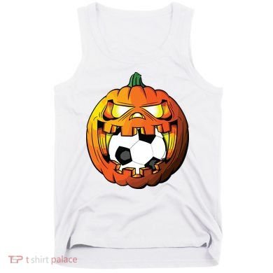 Soccer Player Halloween Pumpkin Skeleton Tees Boy Tank Top