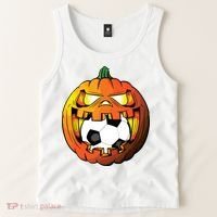 Soccer Player Halloween Pumpkin Skeleton Tees Boy Tank Top thumb 2
