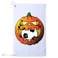 Soccer Player Halloween Pumpkin Skeleton Tees Boy Golf Towel thumb 0