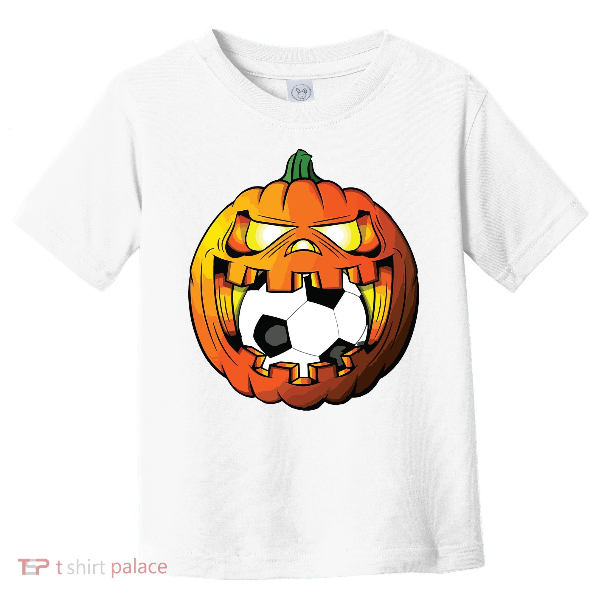 Soccer Player Halloween Pumpkin Skeleton Tees Boy Toddler T-Shirt