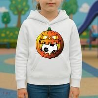 Soccer Player Halloween Pumpkin Skeleton Tees Boy Kids Hoodie thumb 3