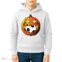 Soccer Player Halloween Pumpkin Skeleton Tees Boy Kids Hoodie thumb 4