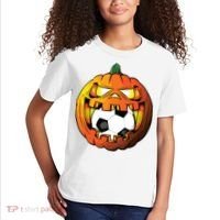 Soccer Player Halloween Pumpkin Skeleton Tees Boy Kids T-Shirt thumb 2