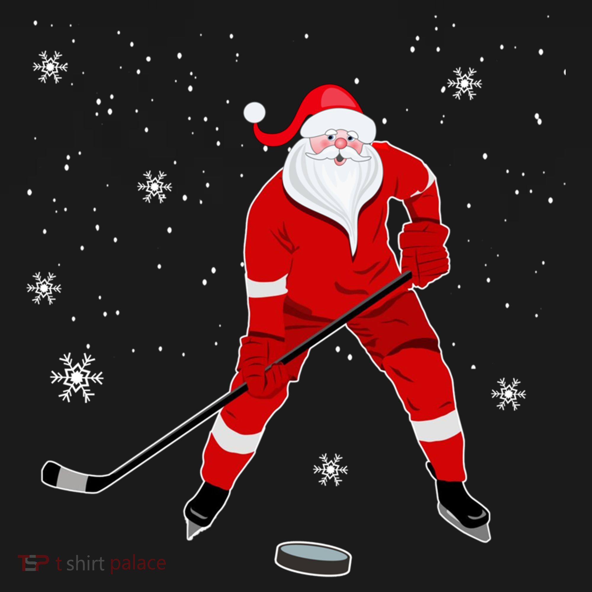 Santa Playing Hockey Christmas Gift For Hockey Players Gift Ornament