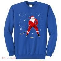Santa Playing Hockey Christmas Gift For Hockey Players Gift Sweatshirt thumb 0