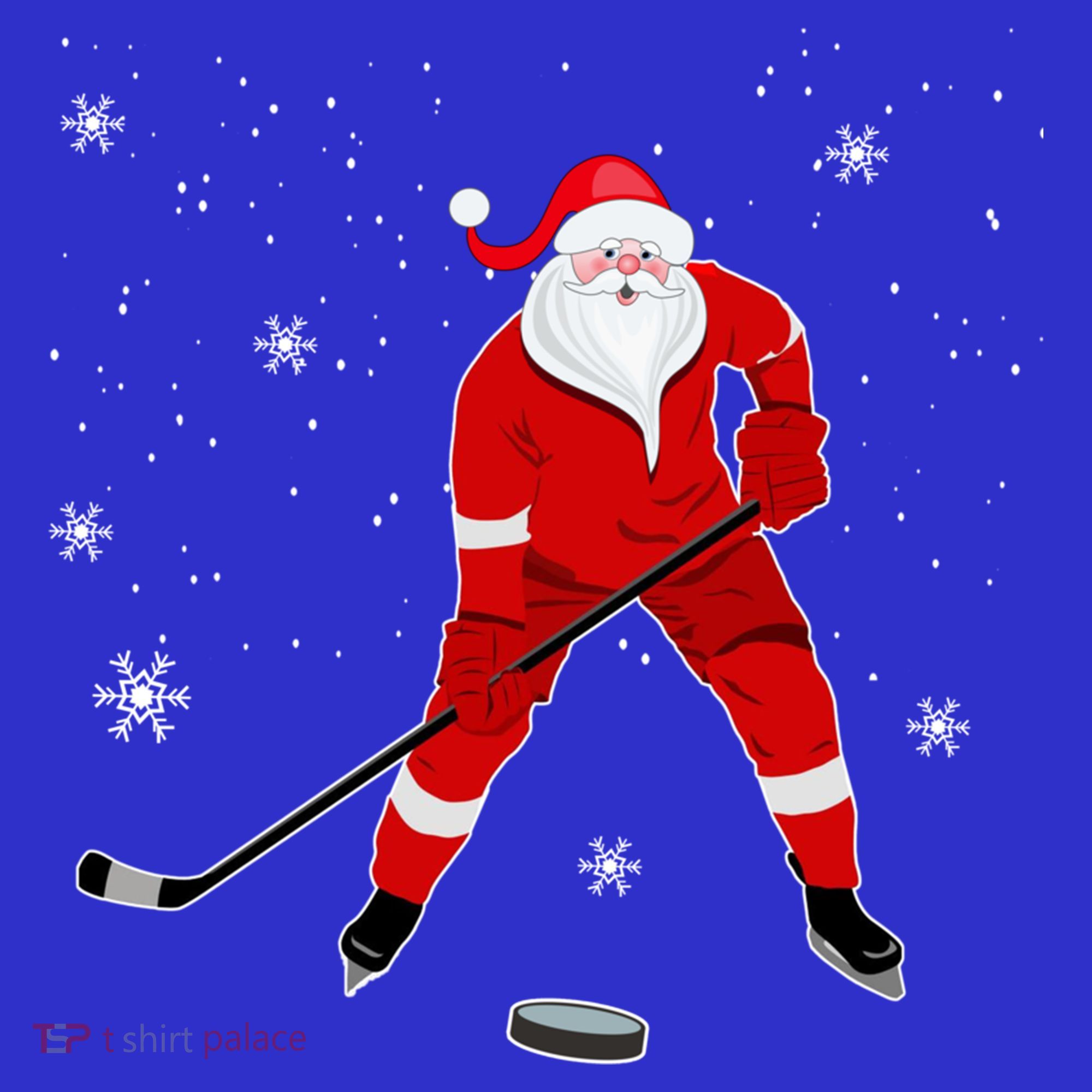 Santa Playing Hockey Christmas Gift For Hockey Players Gift Sweatshirt