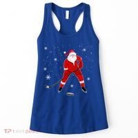 Santa Playing Hockey Christmas Gift For Hockey Players Gift Women's Tank Top thumb 0