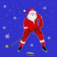Santa Playing Hockey Christmas Gift For Hockey Players Gift Women's Tank Top thumb 5