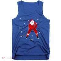 Santa Playing Hockey Christmas Gift For Hockey Players Gift Tank Top thumb 0