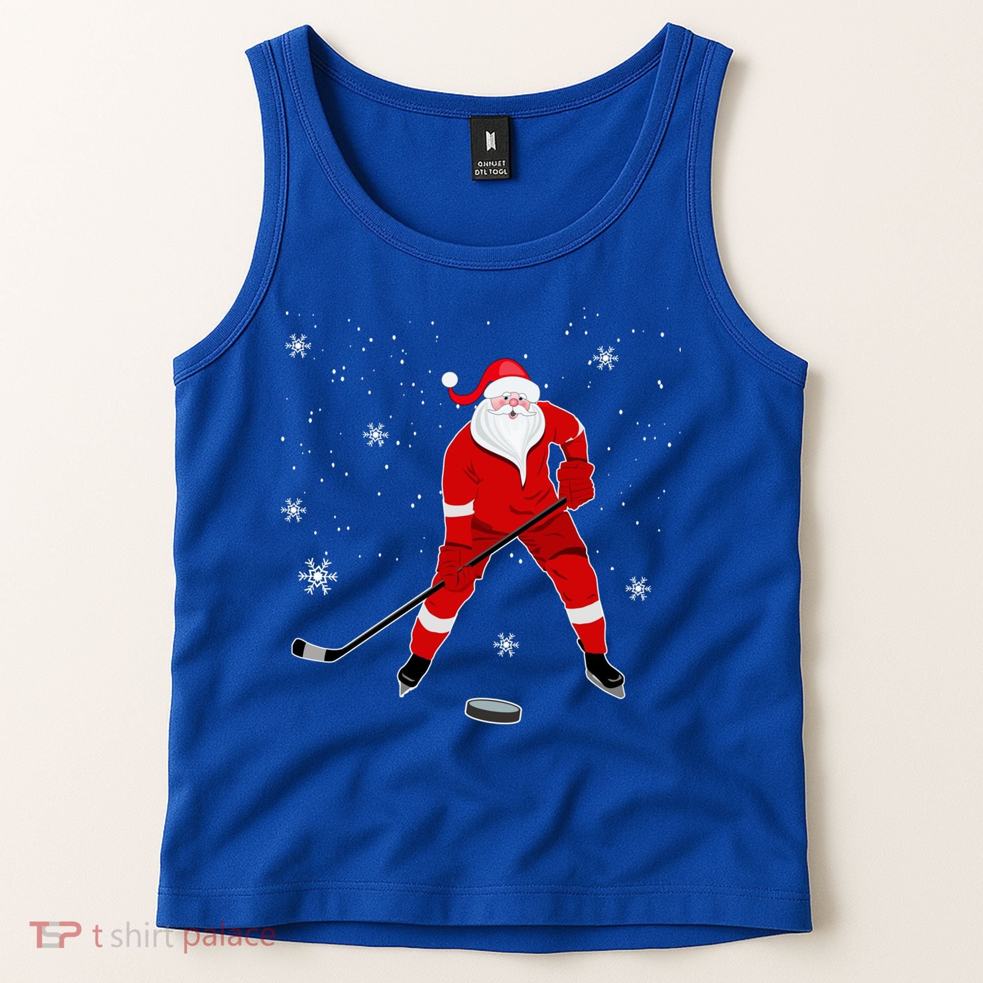 Santa Playing Hockey Christmas Gift For Hockey Players Gift Tank Top