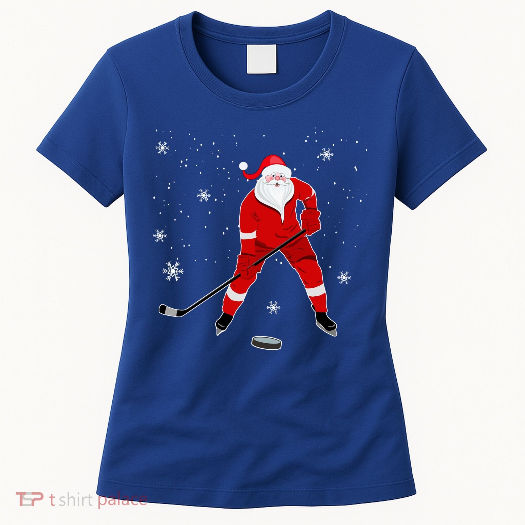 Santa Playing Hockey Christmas Gift For Hockey Players Gift Women's T-Shirt