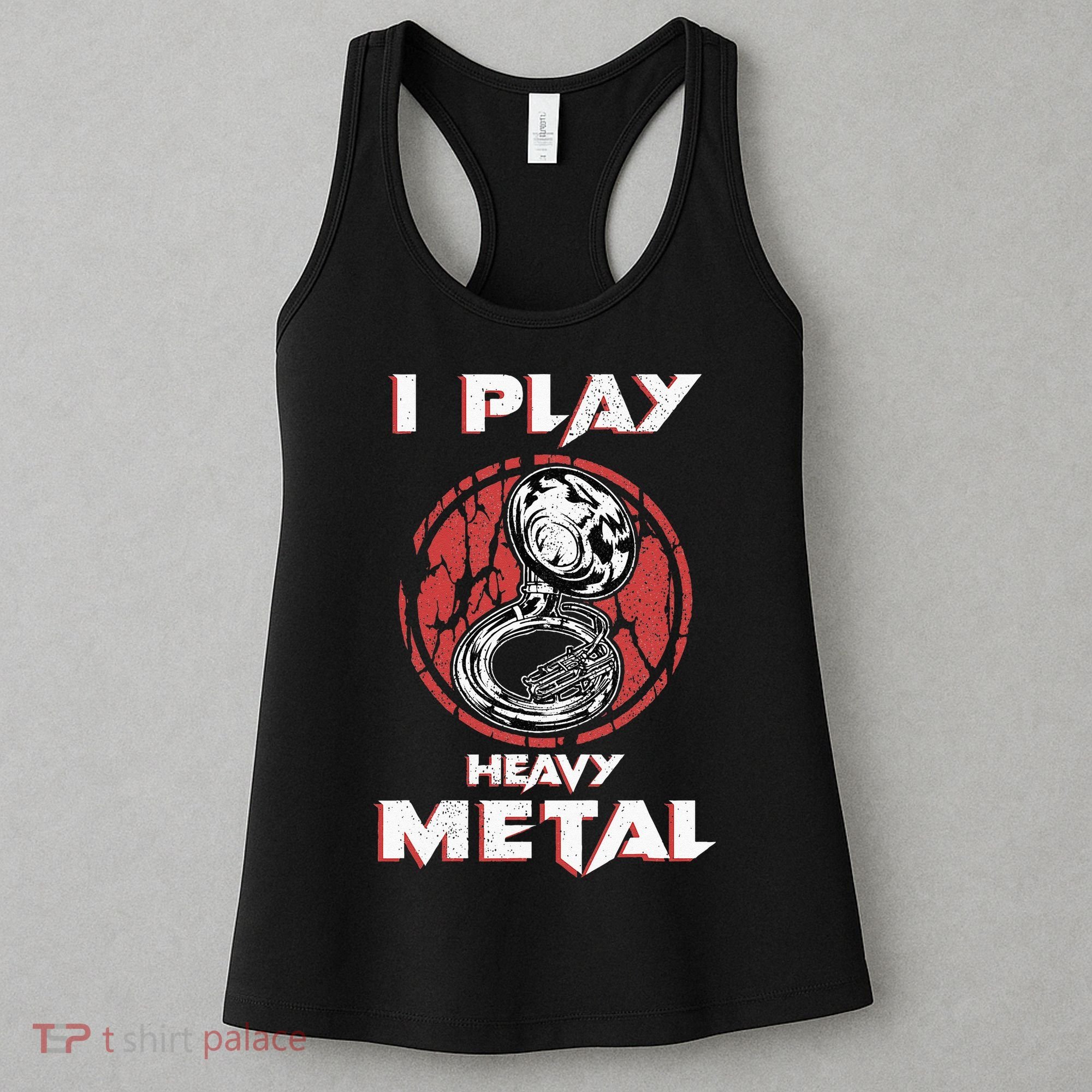 Sousaphone Play Heavy Metal Marching Band Women's Tank Top