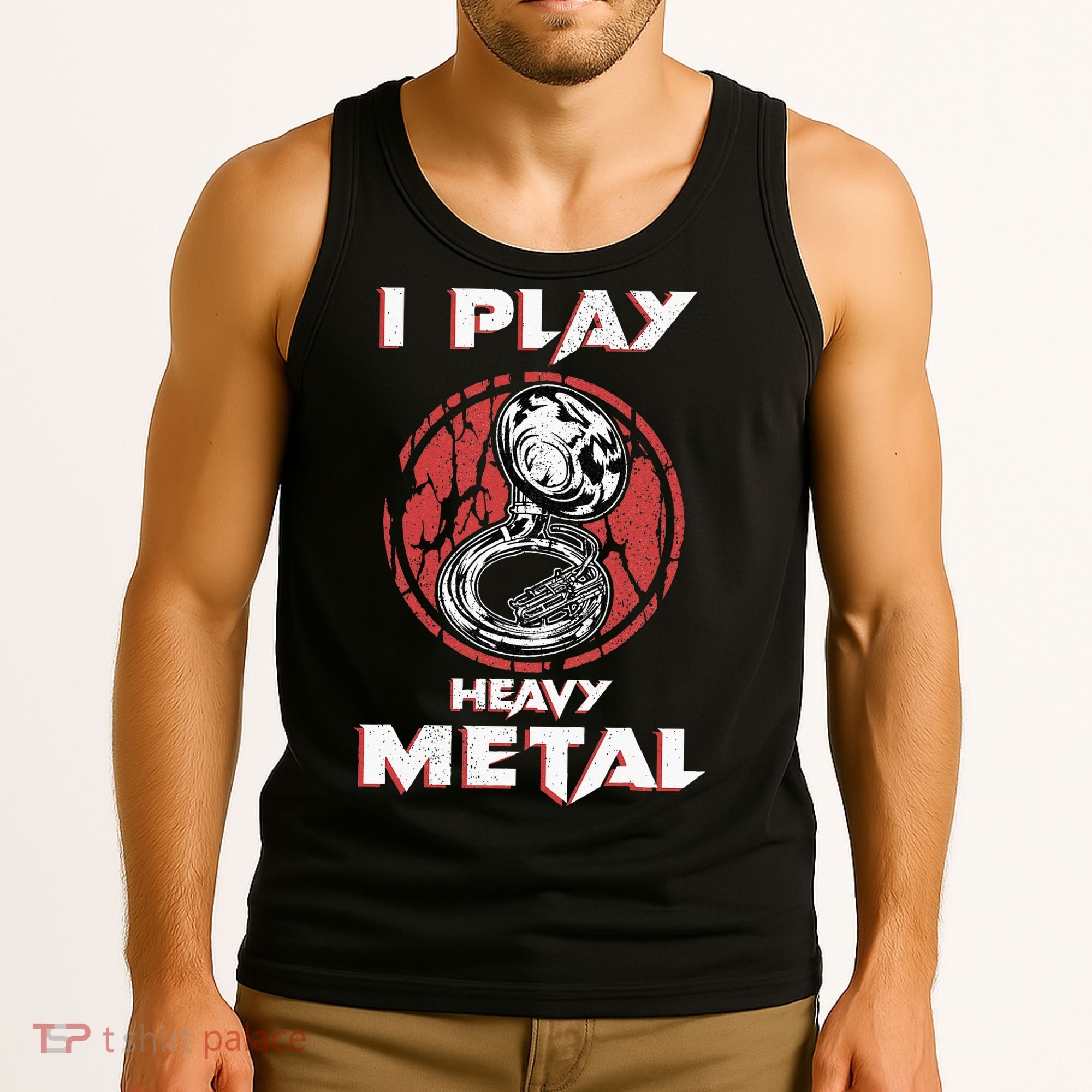 Sousaphone Play Heavy Metal Marching Band Tank Top