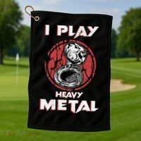 Sousaphone Play Heavy Metal Marching Band Golf Towel thumb 1