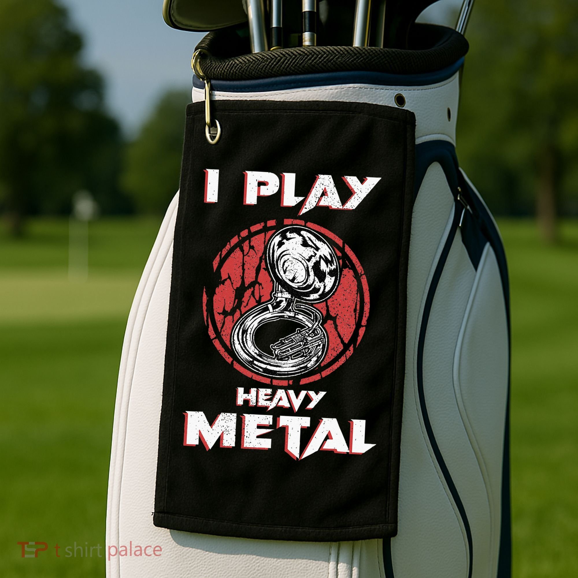 Sousaphone Play Heavy Metal Marching Band Golf Towel