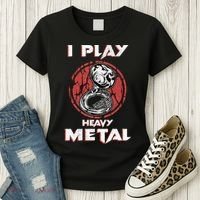 Sousaphone Play Heavy Metal Marching Band Women's T-Shirt thumb 3