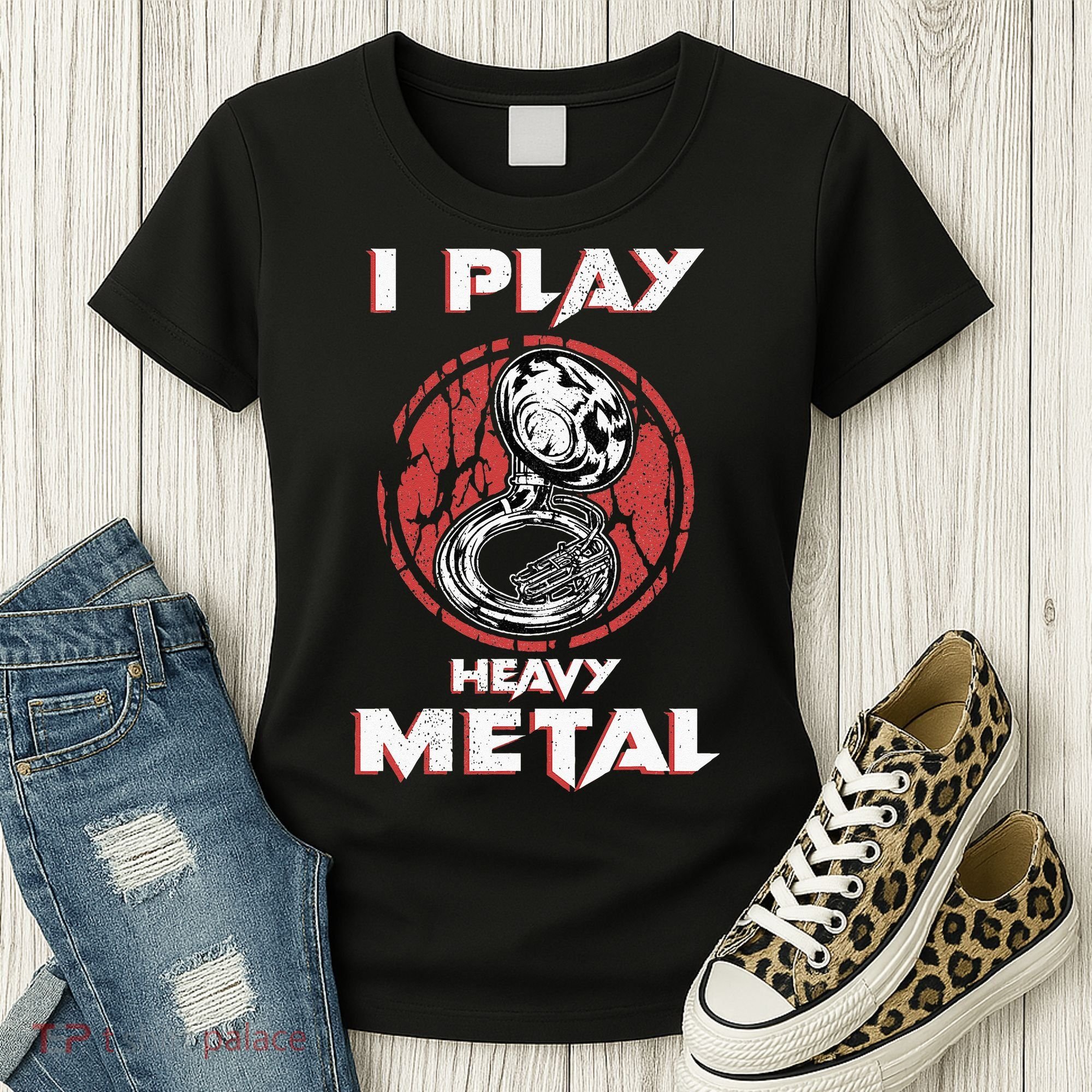 Sousaphone Play Heavy Metal Marching Band Women's T-Shirt