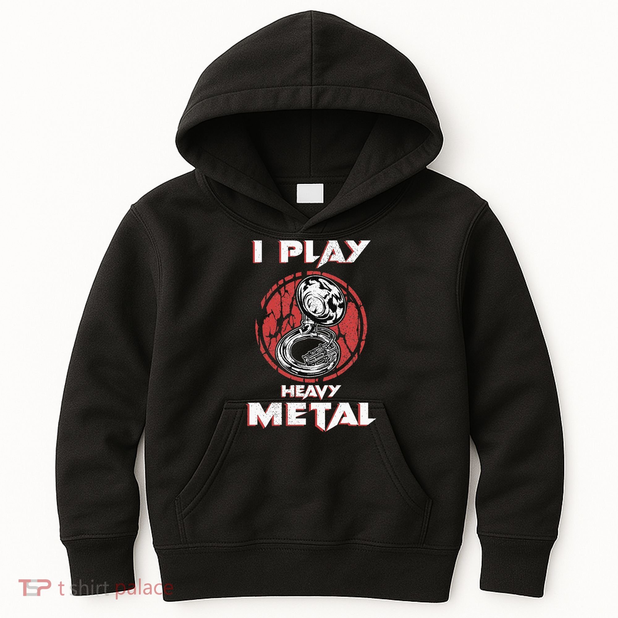 Sousaphone Play Heavy Metal Marching Band Kids Hoodie