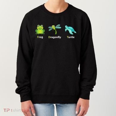 Subtle Political Humor Frog Dragonfly Turtle  Women's Sweatshirt