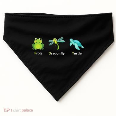 Subtle Political Humor Frog Dragonfly Turtle  USA-Made Doggie Bandana