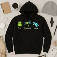 Subtle Political Humor Frog Dragonfly Turtle  Hoodie thumb 3
