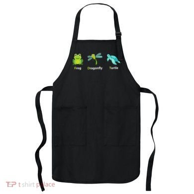 Subtle Political Humor Frog Dragonfly Turtle  Apron