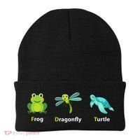 Subtle Political Humor Frog Dragonfly Turtle  Beanie thumb 0