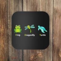 Subtle Political Humor Frog Dragonfly Turtle  Coaster thumb 0