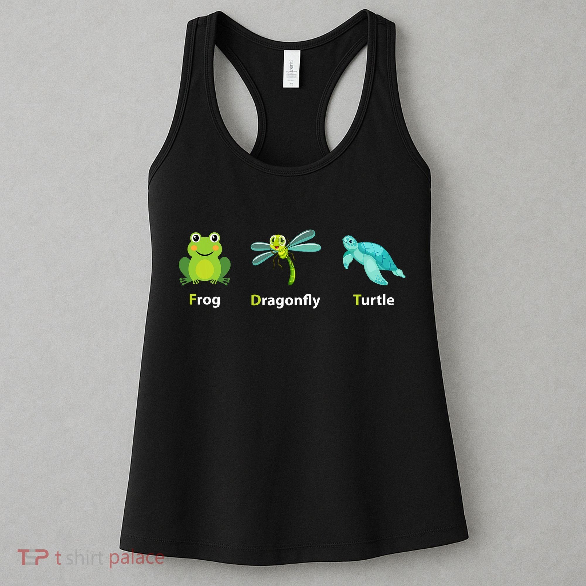Subtle Political Humor Frog Dragonfly Turtle  Women's Tank Top