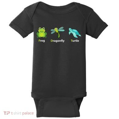 Subtle Political Humor Frog Dragonfly Turtle  Baby Bodysuit