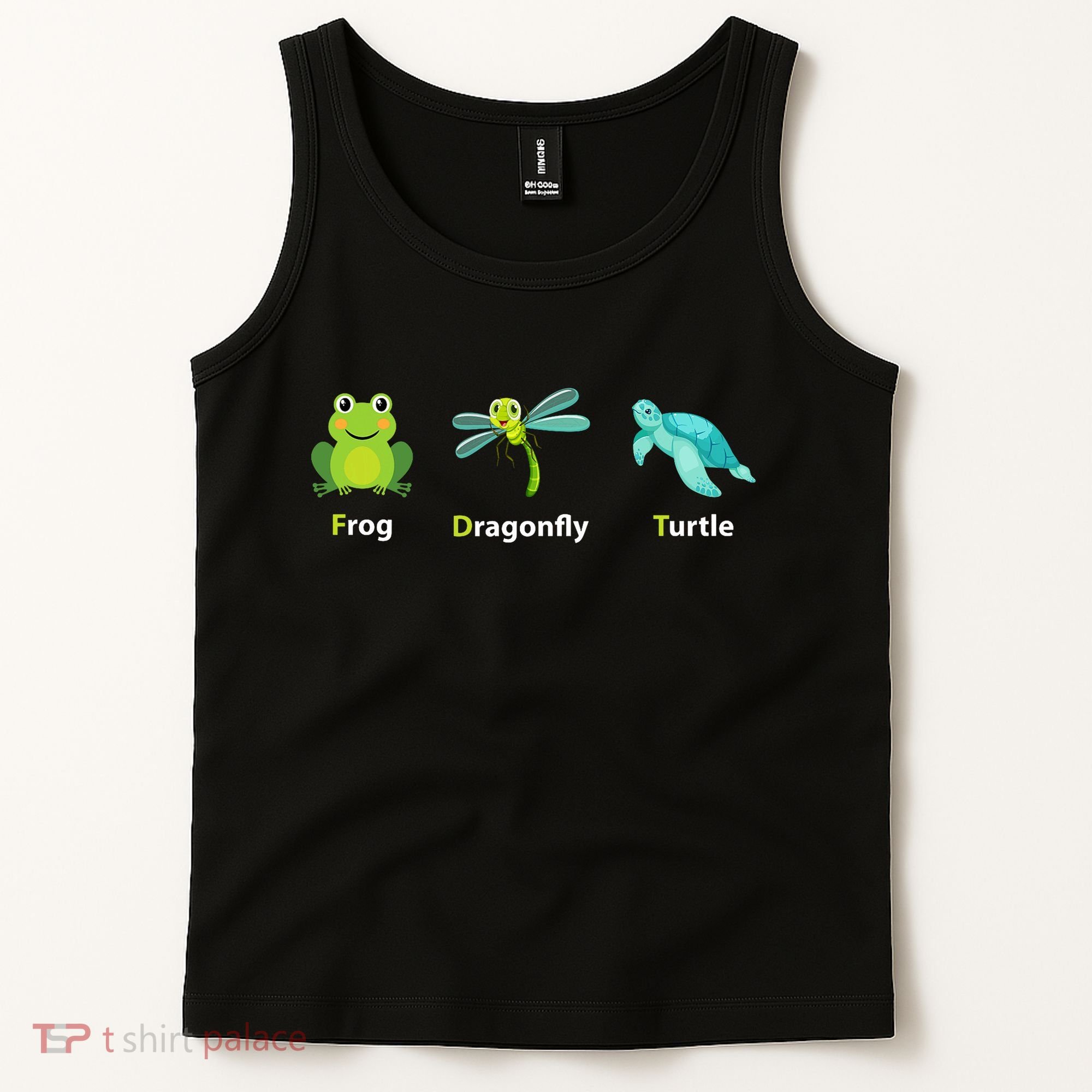 Subtle Political Humor Frog Dragonfly Turtle  Tank Top