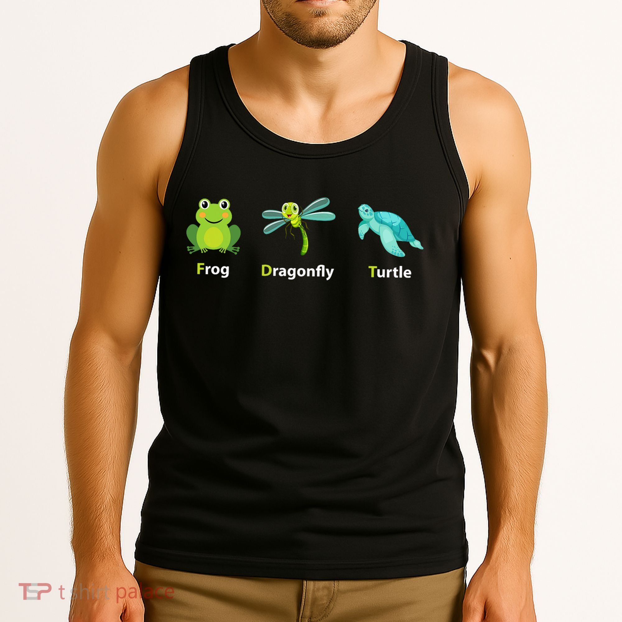 Subtle Political Humor Frog Dragonfly Turtle  Tank Top