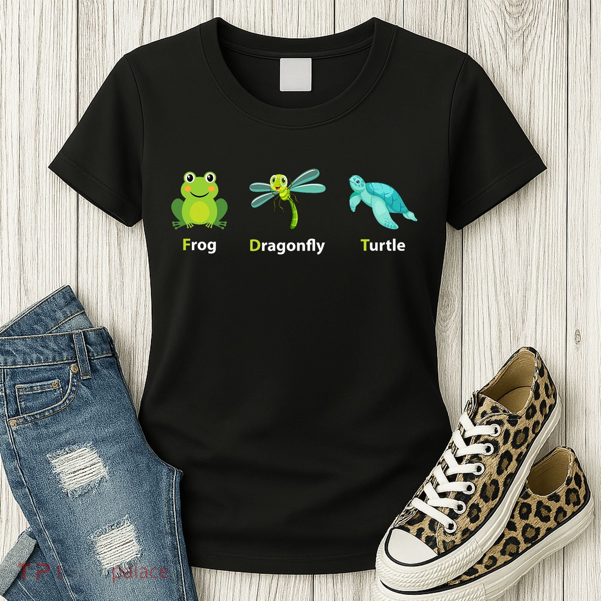 Subtle Political Humor Frog Dragonfly Turtle  Women's T-Shirt