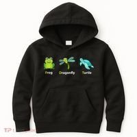 Subtle Political Humor Frog Dragonfly Turtle  Kids Hoodie thumb 0